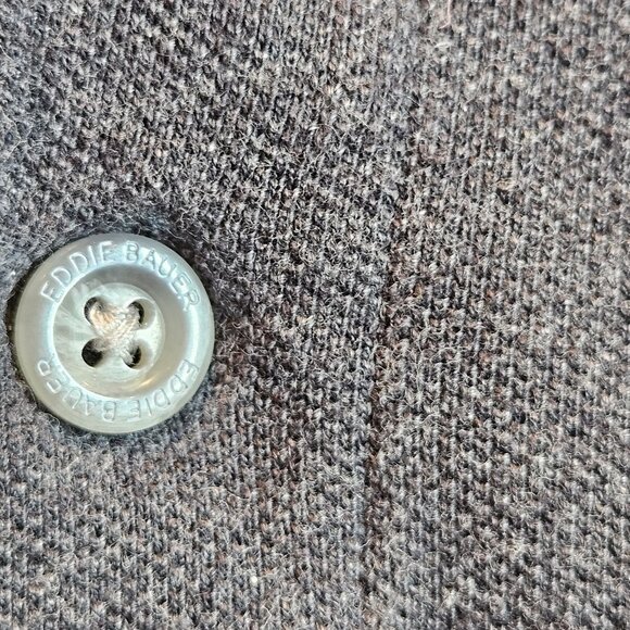 Eddie Bauer Mens L Gray Long Sleeve Polo Shirt 100% Cotton casual Dad office - Picture 8 of 12